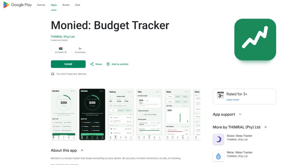 Monied: Budget Tracker screenshot