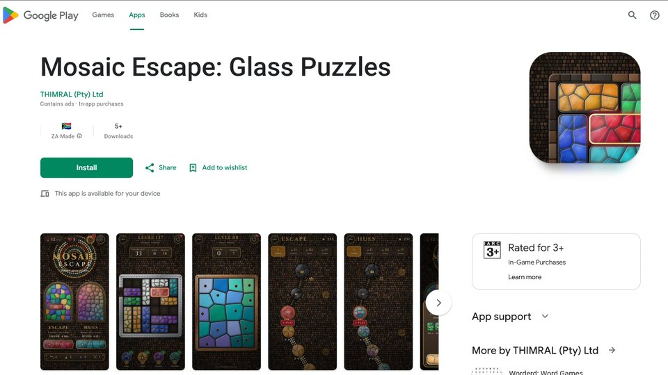 Mosaic Escape: Glass Puzzles screenshot