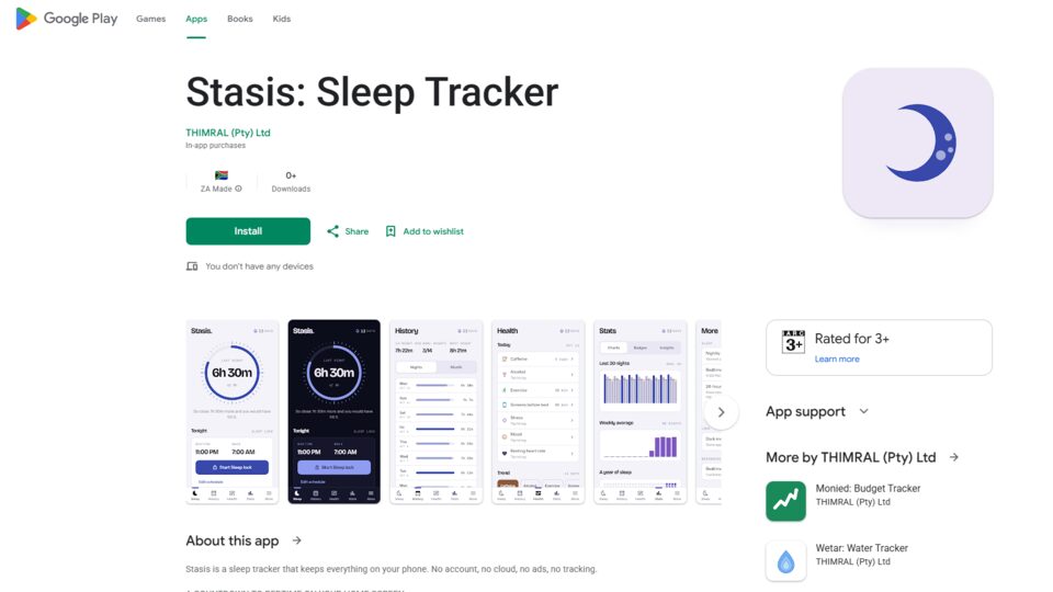 Stasis: Sleep Tracker screenshot